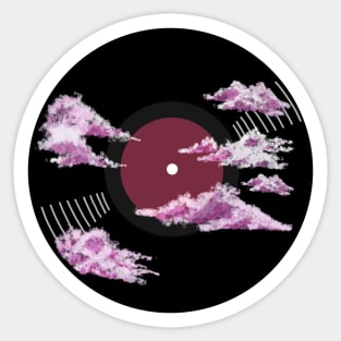 Vinyl Record - Pink clouds Sticker